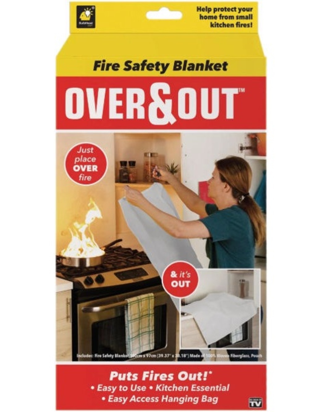 Over & Out Fire Safety Blanket As Seen on TV NWT